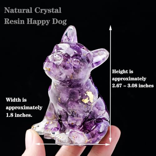 Figura decorativa Perro Bulldog Francés de resina cristal miniatura 2