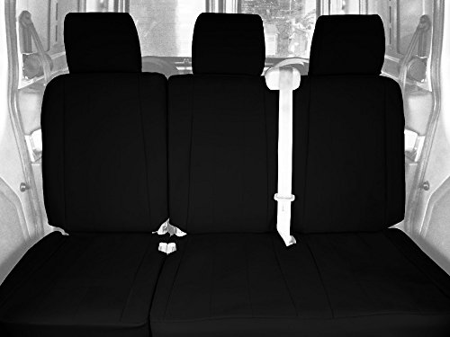 Front 60/40 Split Bench Seats, CalTrend Faux Leather Seat Covers for 2004-2010 Chevrolet Colorado|GMC Canyon Black Black Insert and Trim