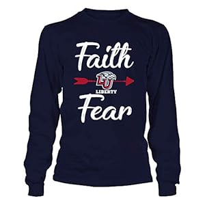 FanPrint Liberty Flames T-Shirt – Faith Over Fear – Longsleeve Tee/Navy/S