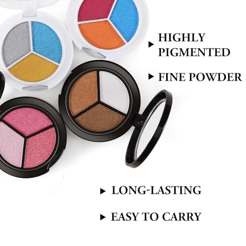 Boobeen 3 Colour Eyeshadow Palette, Highly Pigmented Palette for Make Up, Easily Mixed Powders with Mirror, Party Makeup to Brighten Eyes Area - Image 4