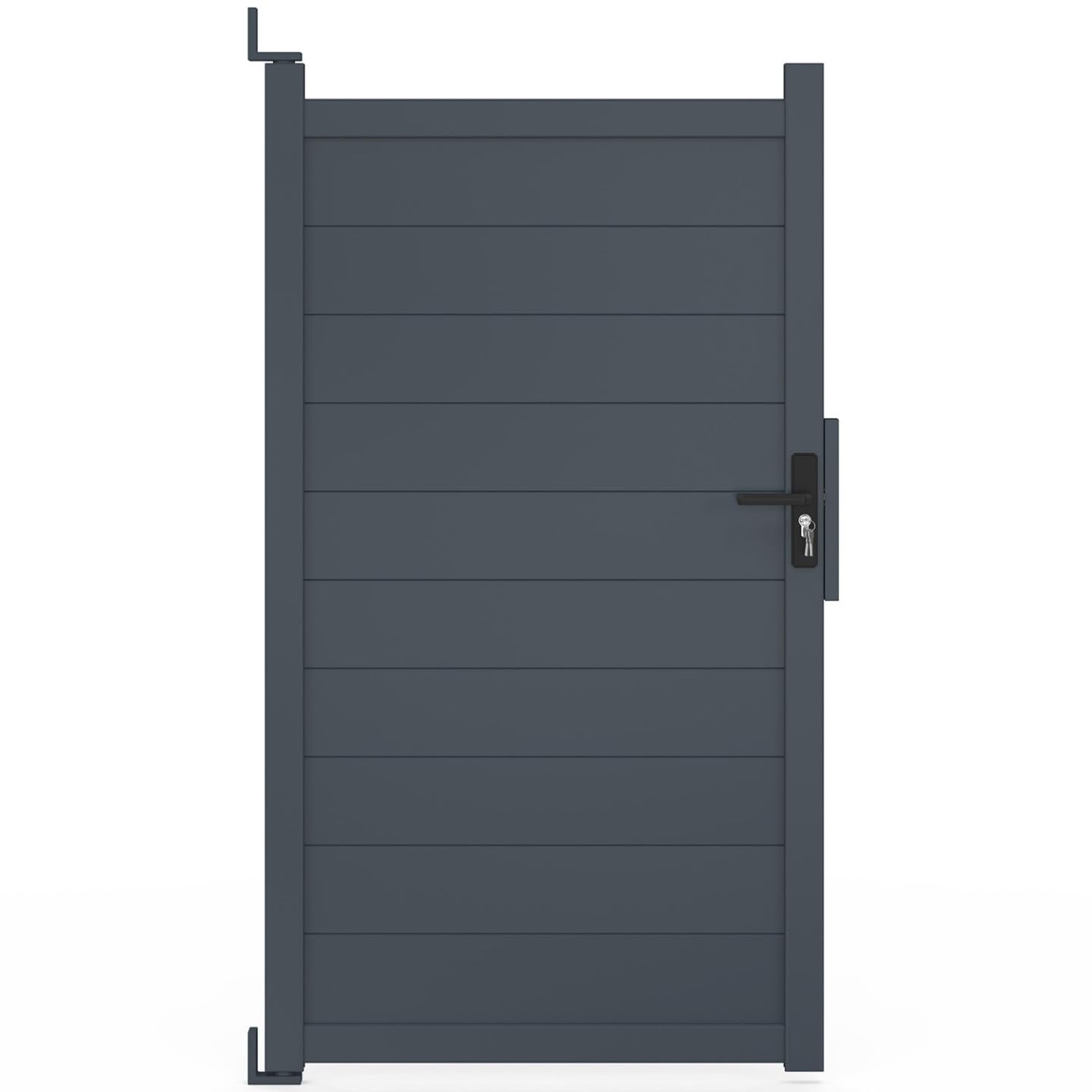 IDMarket - Puerta batiente de 100 x 180 cm de aluminio gris antracita
