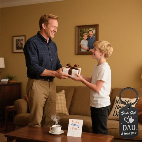 Image of Drive Safe Dad Keychain - I Love You Gift from Daughter or Son, Birthday, Father's Day, Christmas