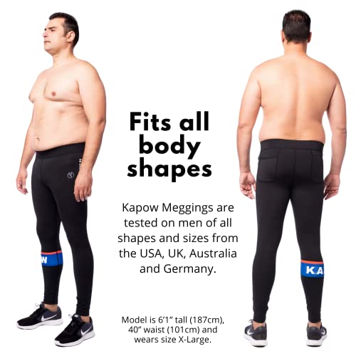 Kapow Meggings Men's Performance Pro Leggings Sports Compression With Pockets (Track Star, Medium) #TOP4