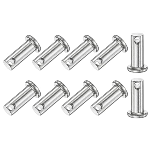 M METERXITY 10-Pack Single Hole Clevis Pins, M8 x 25mm 304 Stainless Steel Flat Head Clevis Pins for Mechanical Linkage/Fixed Parts/Ship Rigging, Link Hinge Pin Reusable