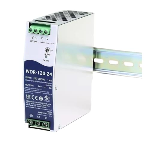 Alimentation Industrielle WDR-120-24 rail DIN triphasé de 120 W