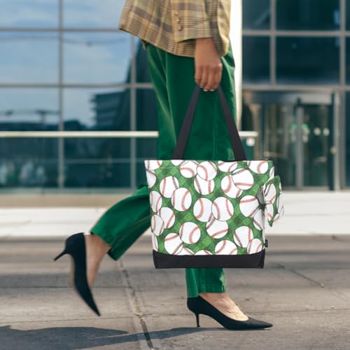 Image of NGIL Medium Top Zipper Closure Canvas Tote Bag with Attached Matching Coin Purse For Moms and Nurses