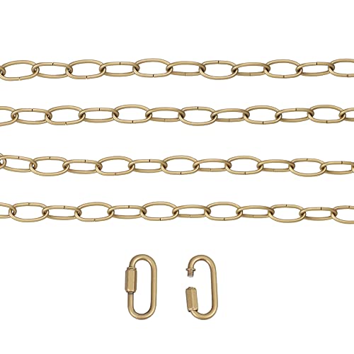Image of Gold Lighting Chain, 19 Feet Metal Chandelier Chain Extension, Heavy Duty Pendant Chandelier Lighting Fixture Extra Chain with Connection Locks for Hanging Light
