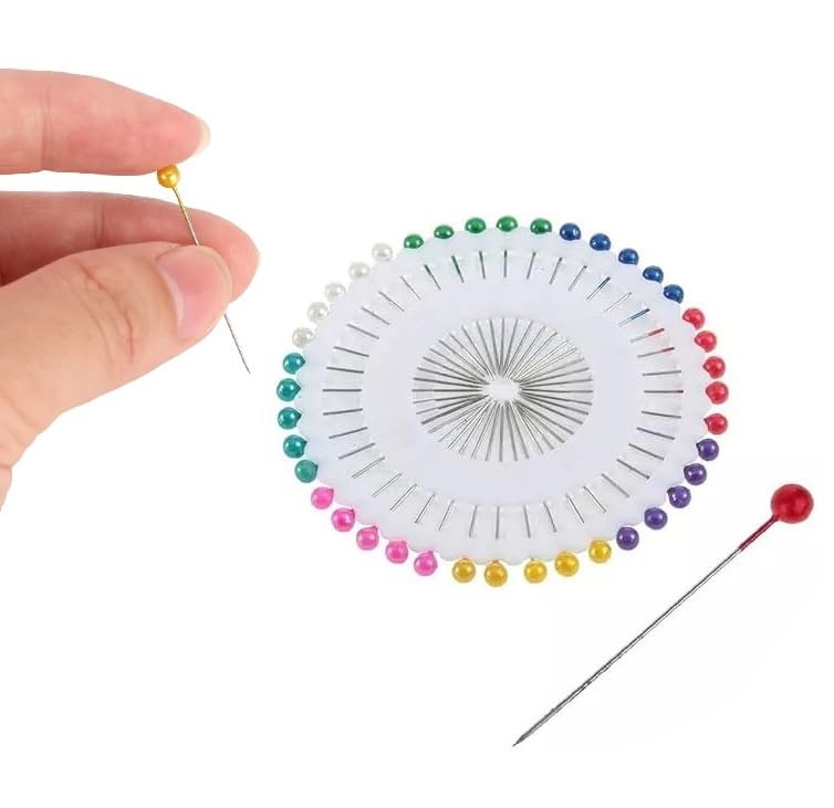 Divyanshi Pearl Head Pins | Ideal for Sewing, Boutique, Tailoring, Fashion Designing, Dressmaking, Patchwork, Wedding, Florist, Decorating Pins, Art and Craft - 40 PCS Multicolour