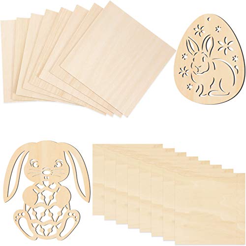 16 Pieces Balsa Wood Sheets Natural Wood Plywood Hobby Wood Board for DIY Crafts Christmas Wooden House Airplane Ship Boat Model (100 x 100 x 1.5 mm)