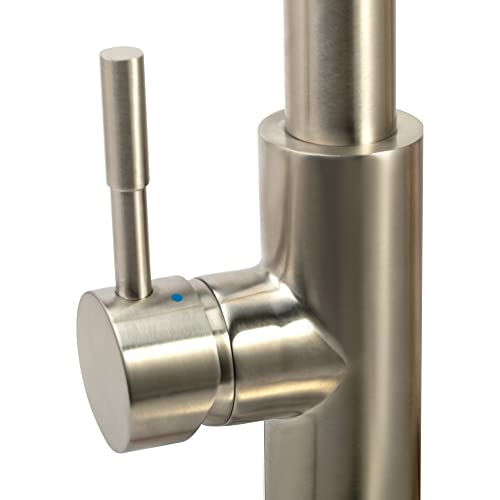 Image of Dura Faucet DF-MK504SLK-SN RV Pull-Down Kitchen Faucet (Satin Nickel) | High-arc spring pull-down kitchen faucet for RV and camper galleys. Brushed Satin Nickel finish.