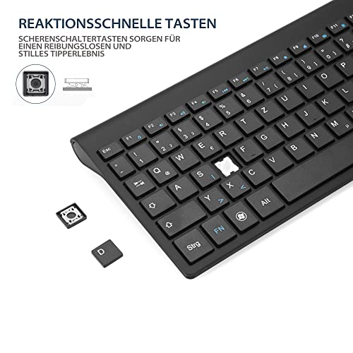 2,4 GHz Kabellose Vertikale Ergonomische Maus und Tastatur Combo Ultradünne tragbare Größe für PC Desktop Computer Laptop Mac Tablet (Left-Handed) – Bild 3