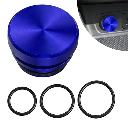 Image of Car Cigarette Lighter Plug Cover, Cigarette Lighter Covers, Aluminum Plugs Cover Car Decoration, Waterproof Dustproof Cigarette Lighter Socket Cap for SUV Truck with 12V Power Source (Blue)