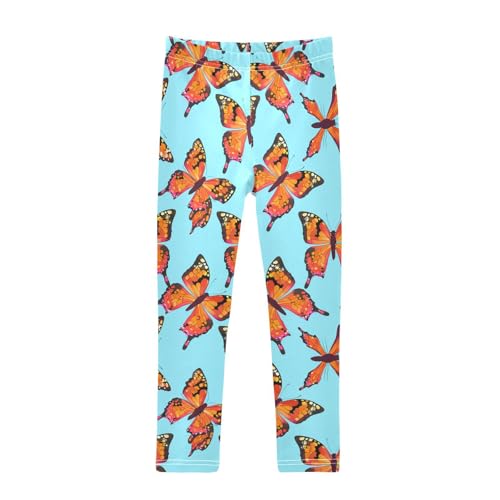 Girls' Leggings Orange Butterfly Blue Kids Yoga Tights Pants 1 Pack 20861999