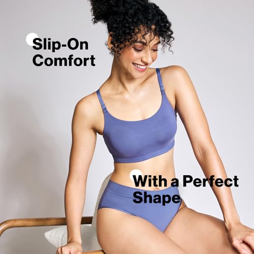 Image of NYKD NYB003 Cotton Lightly Padded Non Wired Triangle T-Shirt Bra Medium Coverage Multiway Detachable Straps All Day Comfort