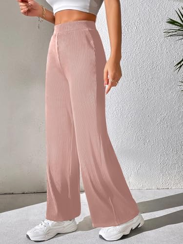 Image of Prenuem Women's High Waist Flared Korean Trousers, Trendy Casual Wear for Daily & Travel Use (Available in Plus Size)