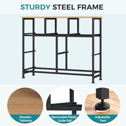 Image of OLIXIS 7 Drawer Dresser for Bedroom, Tall Fabric Storage Tower with Sturdy Steel Frame and Wooden Top, Large Dresser for Living Room Entryway with Easy Pull Fabric Bins,Dark Green