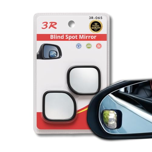 Image of DEZI 3R Blind Spot Mirrors HD Glass Car Accessories, 360 Safety Convex Rear View, Wide Angle Adjustable Mirror (2 Pcs) (3R-065, Triangle HD Convex)
