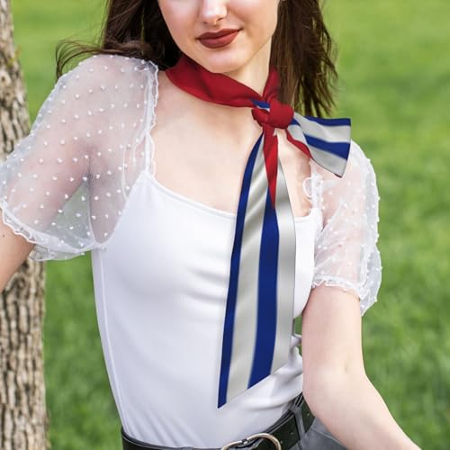 Women'S Fashion Scarf Cuba Flag Hair Satin Scarf Bandanas Headscarf Wrap Breathable Lightweight Neck Scarves For Handbag Accessories4