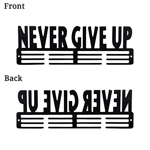 Never-Give-Up-Medal-Holder-Display-Hanger-Rack-Medals-Black-Medal-Holder-Wall-Mount-Medal-Frame-Holds-Upto-24-30-Medals-by-Sehaz-Artworks