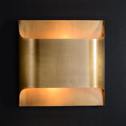 Image of Luther Double Lights Wall Sconce, Antique Brass Finish Wall Lamp, Decorate Brass Wall Lighting for Bedroom, Living Room or Hotel