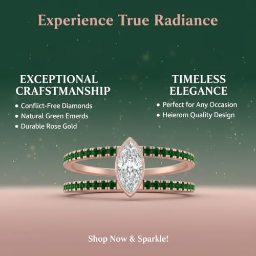 Image of Choose Your Gemstone Marquise Bezel Set Diamond CZ Band Rose Gold Plated Marquise Shape Split Shank Engagement Ring Lightweight Office Wear Everyday Gift Jewelry US Size 4 to 12