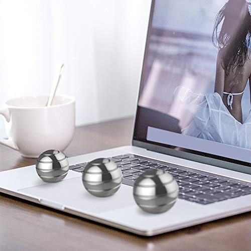 TRUEGOOD Kinetic Desk Toys,Full Body Optical Illusion Fidget Spinner Ball,Gifts for Men,Women,Kidsical Illusion Fidget Spinner Ball,Gifts for Men,Women,Kids, Gift for Christmas (Silver)