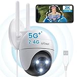ieGeek 2.4G/5GHz PTZ Security Camera Outdoor, 2K 3MP Dual-Band WiFi CCTV Camera, Color Night Vision, WiFi Home IP Camera with Human Detection, Siren, 2-Way Audio, Work with Alexa, Memory/Cloud(Wired)