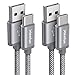 Price comparison product image CLEEFUN USB C Cable [1m, 2-Pack], Nylon Braided 3A Type C Fast Charging Phone Charger Lead for Samsung Galaxy A51 A71 A40 A20E, S20 S10 S9 S8 Plus S10 Lite S10e Note 10, MotoG8 G7 Plus Power G6 +