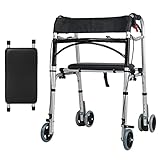 Tall Person Rollators for Seniors Lightweight Aluminum, Stand Up Walker with Handbrake for 6'5/6'3 Men Women Adults, Load 180KG (Color : Walker with 4 Wheels) (Walker with 4 Wheels) Decoration