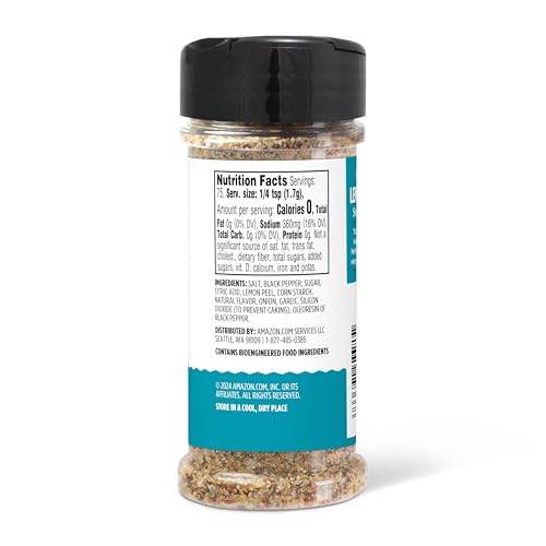 Image of Amazon Grocery, Lemon & Pepper Seasoning Salt, 4.5 Oz