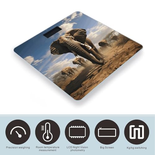 Báscula digital moderna para baño Ferocious Elephant miniatura 3