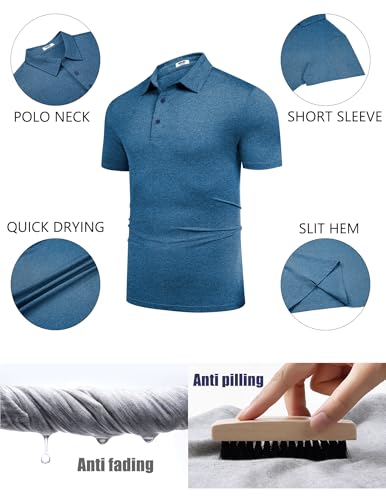 Image of COOFANDY Men's Polo Shirt Golf Quick Dry Performance Short Sleeve Moisture Wicking Athletic Polo Collared Tennis T-Shirt