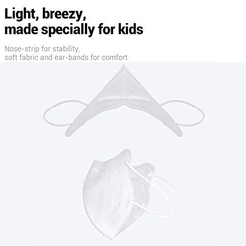Airqueen Airbon Kids Children Face Mask Disposable 70 Pack, White Nanofiber Filter Face Mask, For 4Y-12Y Boys And Girls #TOP5