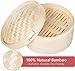 Steami - Bamboo Steamer Basket (10 inch) with Liners and Recipe Guide