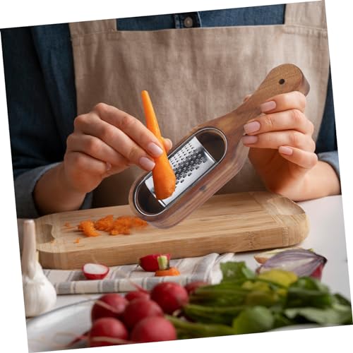 Rallador multiusos de acero inoxidable y mango de madera miniatura 6