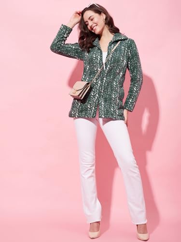 Image of Modeve Women Printed Full Sleeve Jacket for Winter