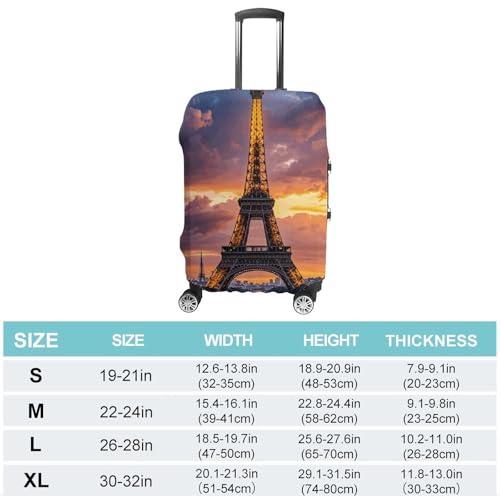 Carry on Luggage Cover Beautiful Eiffel Tower Paris Suitcase Covers for Luggages Tsa Approved Travel Luggage Sleeve Protector Elastic Suitcase Protector Anti-Scratch Washable Fits 19-30 Inch Case -S2