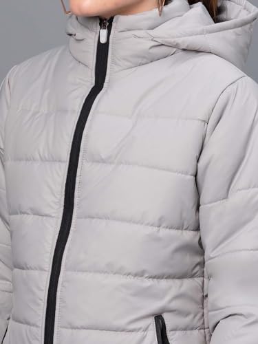 Image of KOTTY Women's Full Sleeve Zipper Fur Hooded Neck Puffer Jacket
