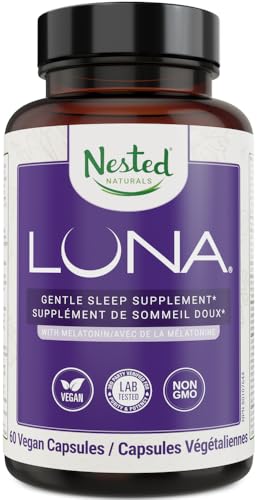 Luna | #1 Sleep Aid on Amazon | Naturally Sourced Ingredients | 60 Non-Habit Forming Vegan Capsules | Herbal Supplement with Melatonin, Valerian Root, Chamomile | Sleeping Pills for Adults (1 Pack)