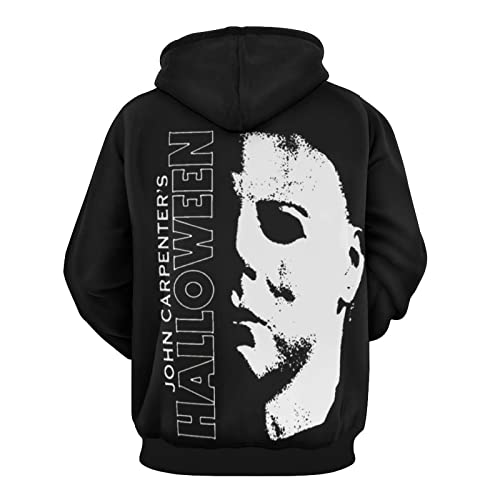 ZHANGXM Fashion All-Print Pullover Halloween Michael Myers 3D Printing Hoodie Sweatshirts Adult Men and Womens Casual Streetwear 2XL3