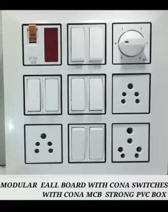 BAHUL Wall Board | Modular Board with CONA MCB CONA SWITCHES 3 Socket Extension Boards (White, 0 m)-image-43