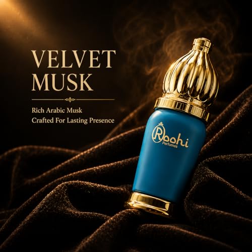Image of Roohi Velvet Musk (Misk-Al-Harir) | Alcohol-Free Perfume Oil with Powdery Musky Accords | Long-Lasting Attar | Roll-On Perfume Oil | Unisex | 3ml