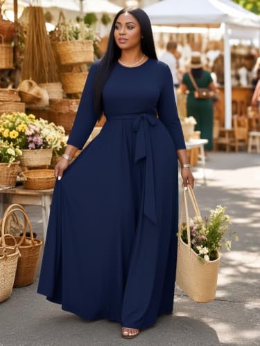 Image of Casual Maxi Dress for Women 3 /4 Sleeve with Pockets