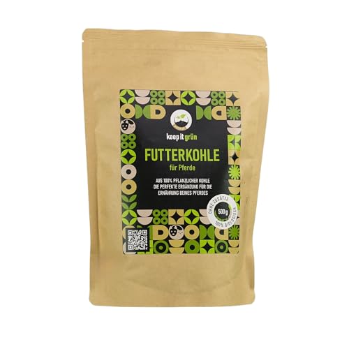 Futterkohle für Pferde 500g – 100% pflanzlich & naturbelassen | Premium Kohlegranulat zur täglichen Fütterung | staubarm & geruchsneutral | hochwertige Ergänzung für ausgewogene Pferdeernährung
