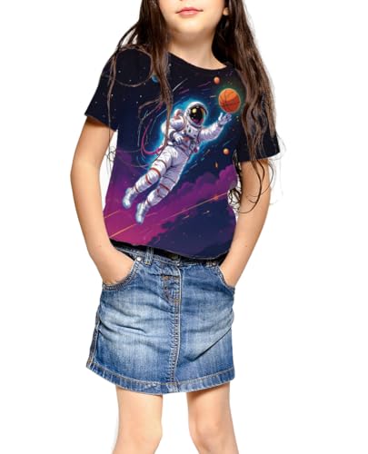 Image of Ainuno Graphic Tees for Boys Girls Kids 7-14Y, Summer Short Sleeve T Shirt Cool 3D Print