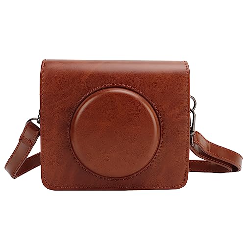 Tbest Bolsa para Cámara Digital Instantánea de Cuero PU, Funda Protectora Desmontable Ajustable Vintage para Cámaras C300R, para Amantes de la Fotografía