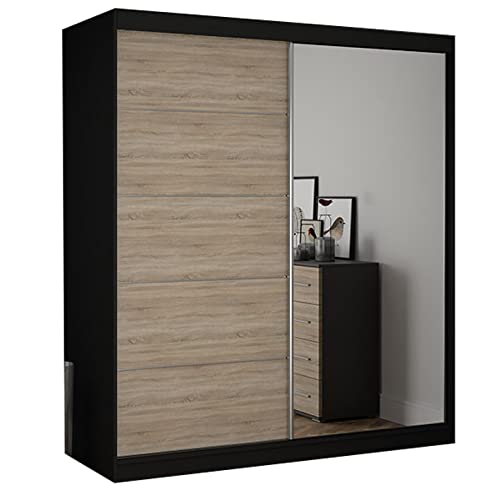 Armoire À Portes Coulissantes Élégante Bella 03 - Penderie Avec Miroir Pour Chambre Et Salon -...
