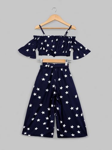 Image of Naughty Ninos Girls Rayon Stars Printed Kurta & Pant