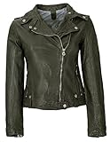 GIPSY GIRLS GWFancy LDAV Bikerjacke mit asymmetrischem Zipper, Farbe:green, Größe:L