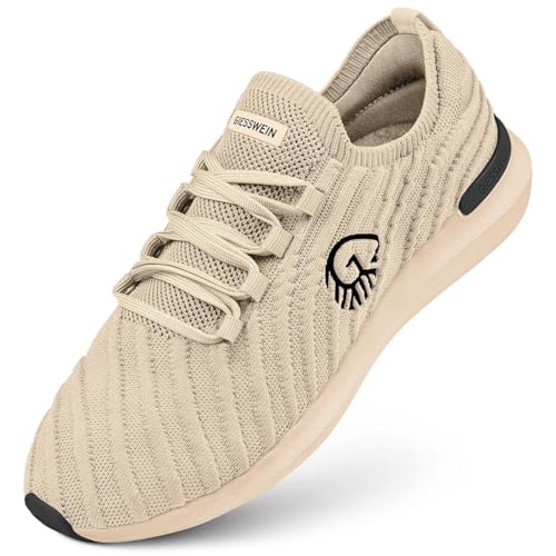 Giesswein Eco Sneaker Damen - Atmungsaktive Walkingschuhe, Frauen Freizeitschuhe mit Merino Fußbett, Leichte & Bequeme Mesh Stoffschuhe